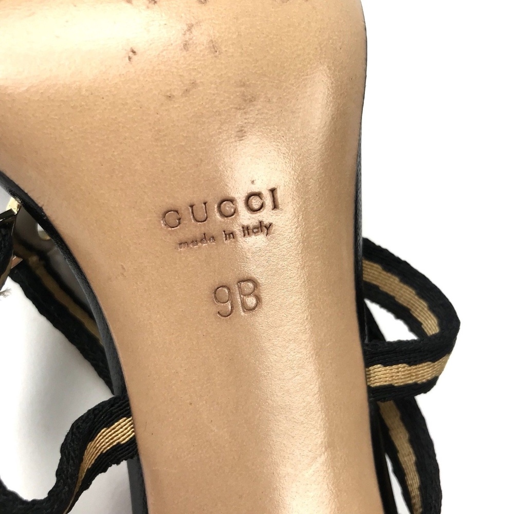 Gucci GG Logo Open Toe Stiletto Sandal Heel Sz 9 - Picture 8 of 8